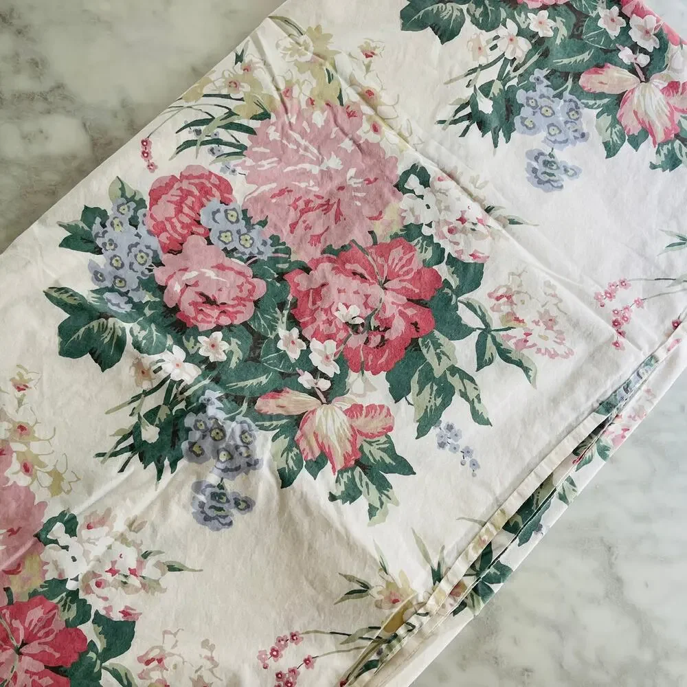 Wamsutta Twin Vintage Flat Sheet Floral Rose Print